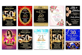 design your love ones birthday, party and wedding invitation cards