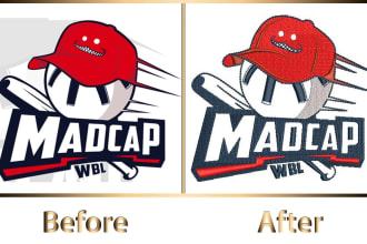 digitize logo into embroidery dst pes in 1 hour