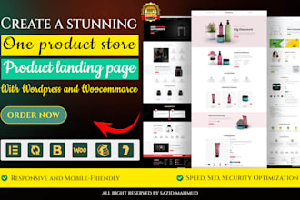 design, redesign, clone, fix ecommerce website, single product shop, woocommerce