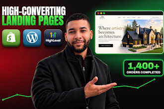 build a high converting landing page, sales page, sales funnel or shopify page