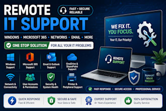 provide remote IT support for windows, microsoft 365, and networks