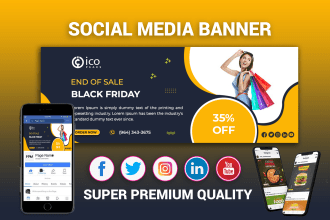design facebook cover, twitter, instagram ads and linkedin banner