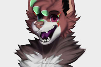 draw your furry fursona headshot