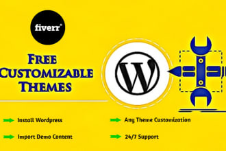install wordpress, setup theme, do customization,fix bugs