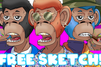 draw custom cartoon mascot avatar traits nft art