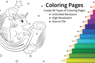 draw unique coloring book pages for children