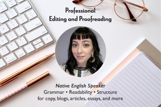 proofread and edit your copy as a native english speaker