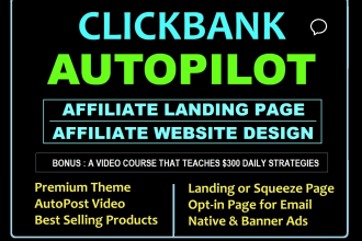 build automated clickbank affiliate marketing website for passive income