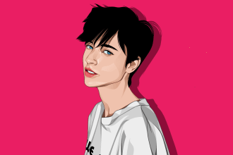draw awesome vector cartoon portrait for valentine gift