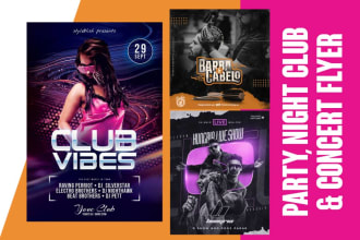 a stunning night club, party and concert flyer