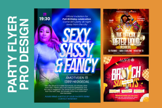 dj, party, night club and concert flyer