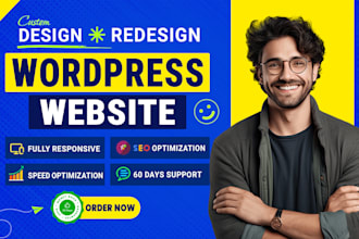 design, redesign wordpress website or elementor website development