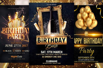 design a beautiful birthday flyer within 6 hours