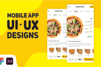 create modern clean mobile app UI UX designs