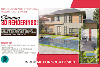 do architectural 3d rendering, interior, and exterior design