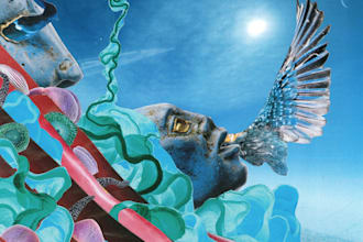 create a symbolic and surreal analog collage artwork