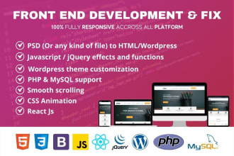 develop responsive front end for website