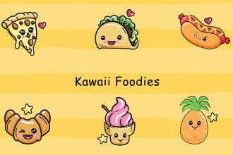doodle cute chibi art, kawaii logo or sticker patch design for you