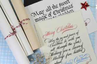 write a santa letter in calligraphy