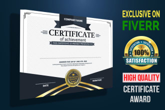design premium professional, award, diploma, formal, customized certificate,