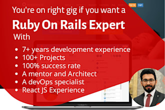 create websites with ruby on rails, react js, postgres