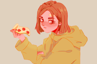 draw cartoon, fanart or anime character illustration