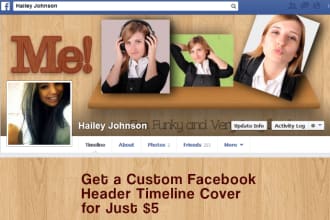 create a unique custom facebook timeline or page cover header
