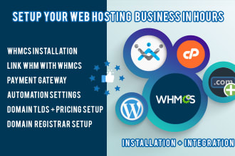 do web hosting, reseller business setup with whmcs or whm cpanel