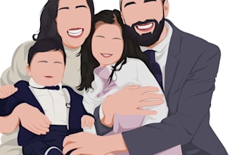 draw faceless potrait illustration