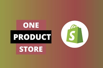create one product shopify dropshipping store website