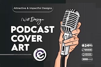 provide professional podcast cover art, logo