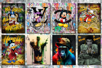 realistic canvas wall art mockup and designs