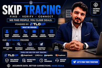 provide bulk real estate skip tracing services using tloxp
