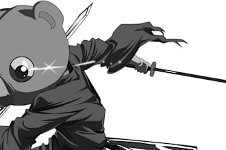 retrace  anime characters and logo into vector art