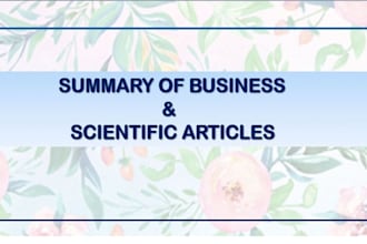 summarize the business news articles