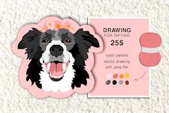 draw for tafting, create a design for a tufted rug