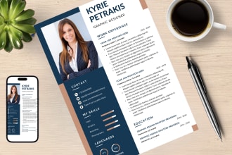 make professional CV, infographic resume, cover letter design on canva