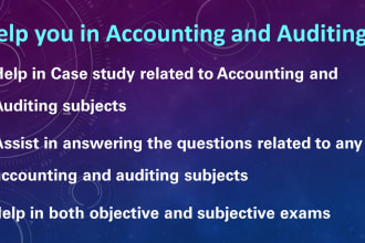 assist you in internal audit and accounting tasks assignment