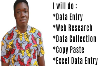 do excel data entry, web scraping, mining, listing, or finding email addresses