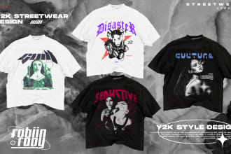 create y2k streetwear design for clothing brand