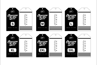 design luxury hang tag, neck label and clothing label