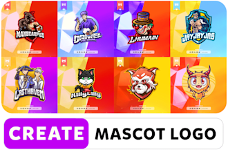 create professional logo mascot for twitch, esports, youtube
