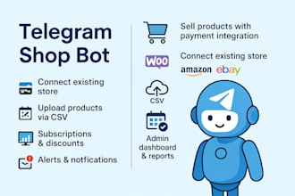 develop your  telegram product selling bot and mini app
