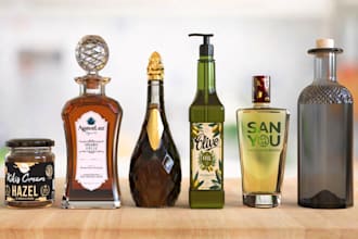design glass and plastic bottles and jars