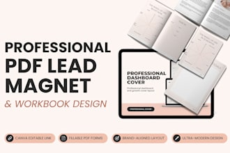 design pdf lead magnet, fillable workbook, and canva ebook