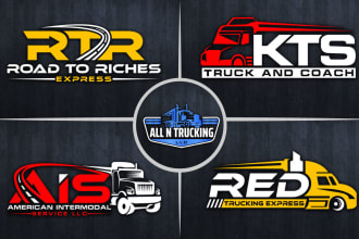 design professional logistic transport and trucking logo