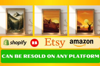 design fashionable printable wall art for you to sell on etsy