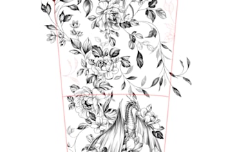 create custom tattoo design in dotwork linework style