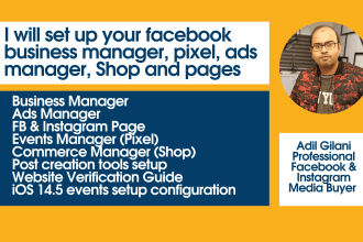 setup facebook page business manager ads manager and shop