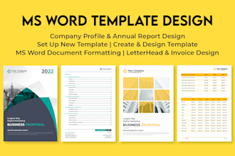 design ms word template or format microsoft word document